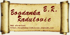 Bogdanka Radulović vizit kartica